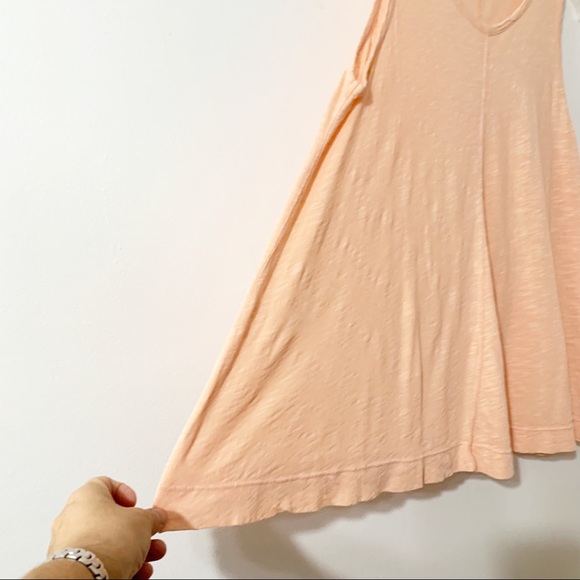 Left of Center Babydoll Sleeveless Rounded V-Neck Cotton Tunic Length Top Peach - Picture 5 of 8
